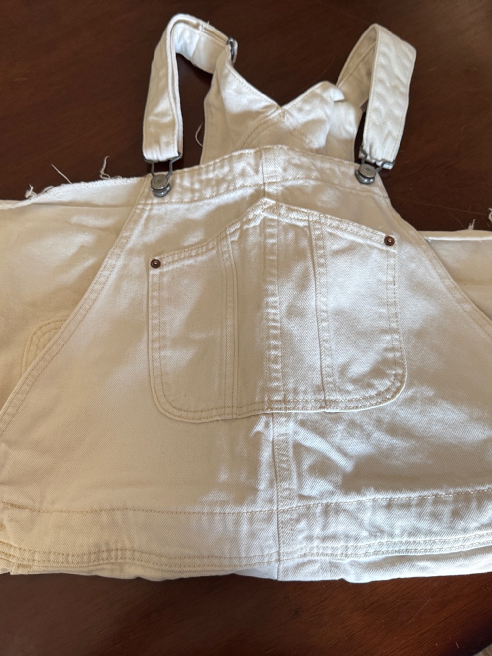 Old Navy White Denim Overall Shorts